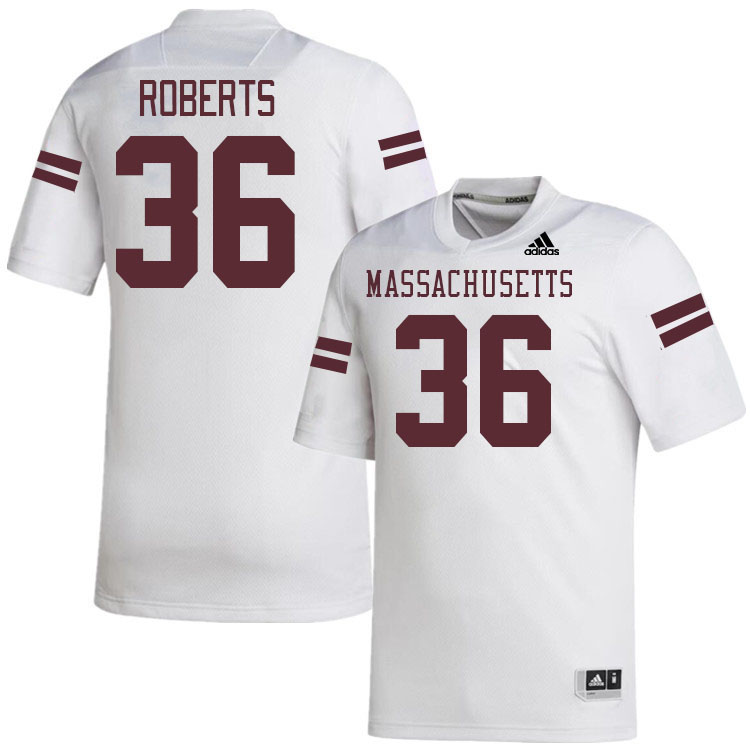 Massachusetts Minutemen #36 Jyree Roberts College Football Jerseys Stitched-White